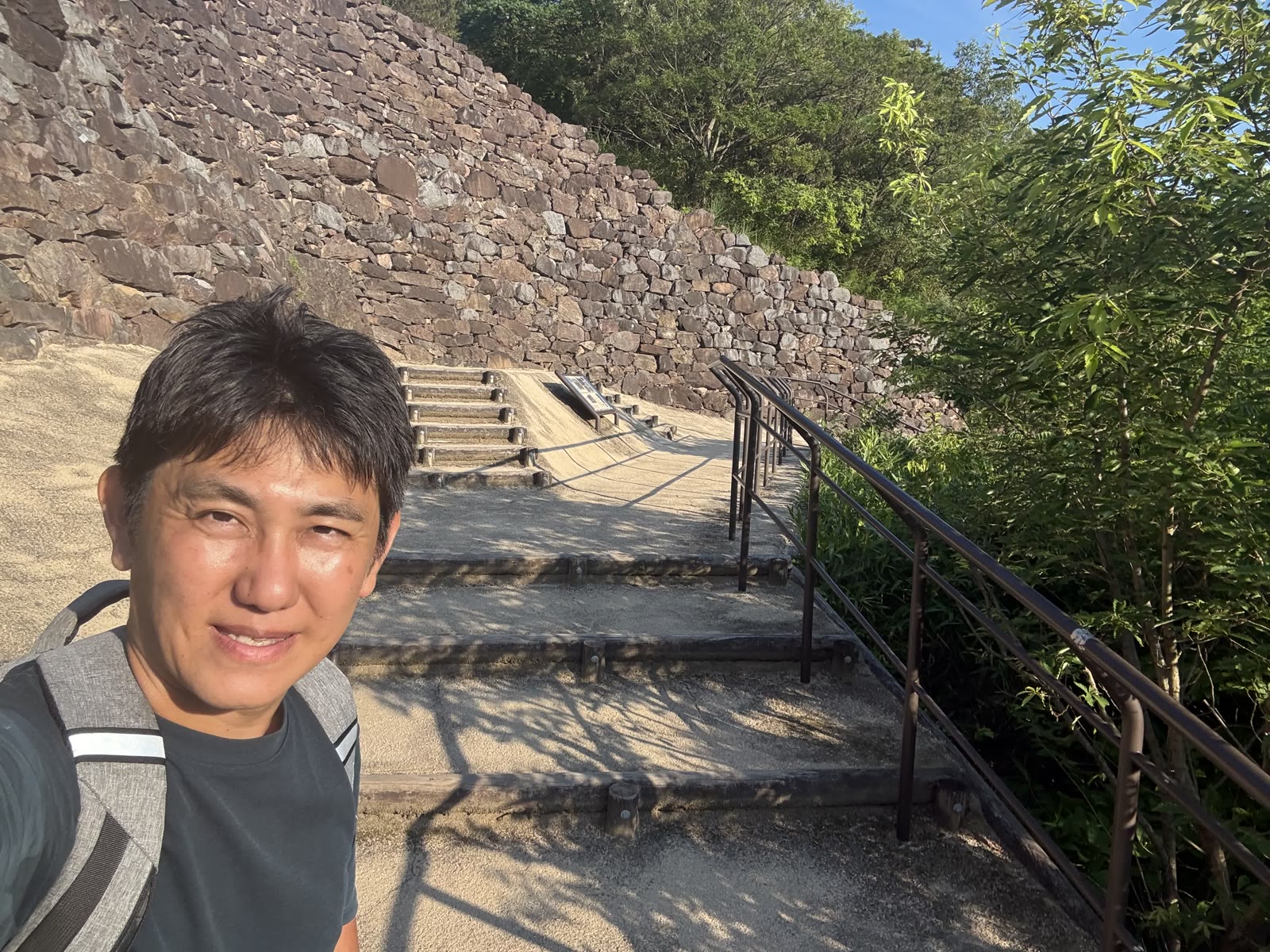 復元された屋島城跡の石垣